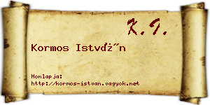 Kormos István névjegykártya