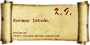 Kormos István névjegykártya