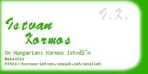 istvan kormos business card